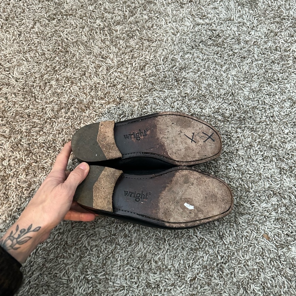 Wright Vintage Italian Leather Grandpa loafer Black sz - Picture 7 of 8
